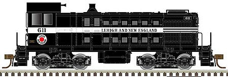 Atlas Model Railroad 10003386 HO Scale Alco S2 - Standard DC - Master(R) Silver -- Lehigh & New England 611 (black, white, Egg Logo)