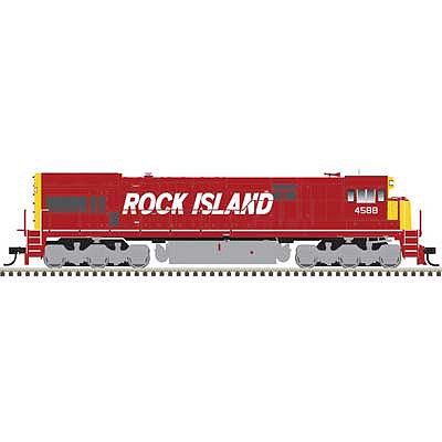 Atlas Model Railroad 10003559 HO Scale GE U30C Low Nose - Standard DC - Master(R) Silver -- Rock Island 4596 (red, yellow)