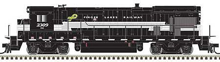 Atlas Model Railroad 10003645 HO Scale GE B23-7 Phase 1 Low Nose - LokSound and DCC - Master Gold -- Finger Lakes 2310 (Lightning Stripe, black, gray, white)