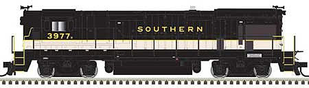 Atlas Model Railroad 10003656 HO Scale GE B23-7 Phase 1 High Nose - LokSound and DCC - Master Gold -- Southern Railway 3975 (black, white)