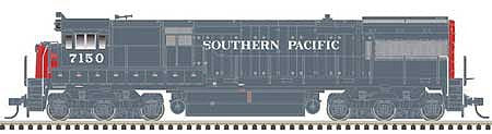 Atlas Model Railroad 10003670 HO Scale GE U28C - Standard DC - Master(R) Silver -- Southern Pacific 7150 (Bloody Nose, gray, red)