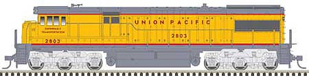 Atlas Model Railroad 10003675 HO Scale GE U28C - Standard DC - Master(R) Silver -- Union Pacific 2806 (Armour Yellow, gray, red)
