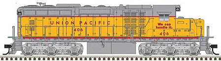 Atlas Model Railroad 10003720 HO Scale EMD SD24 Low Nose - Standard DC - Master(TM) Silver -- Union Pacific 406 (yellow, red, gray)