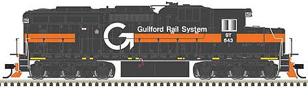 Atlas Model Railroad 10003765 HO Scale EMD SD26 - LokSound and DCC - Master(TM) Gold -- Guilford Rail System ST 643 (gray, orange, yellow, Ditch Lights)