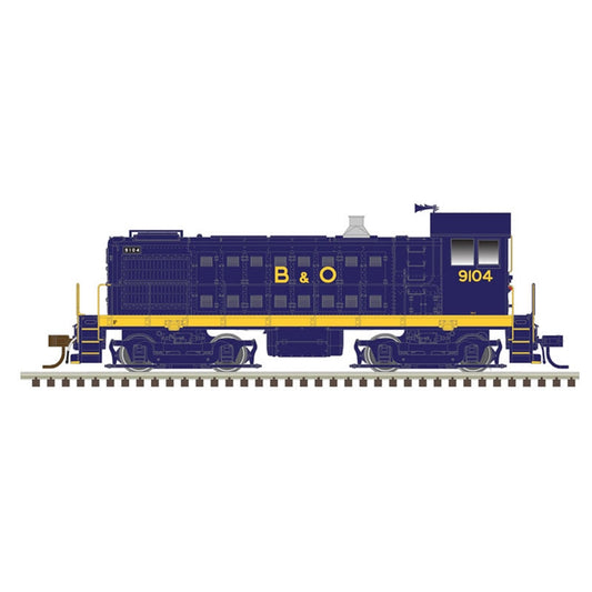 Atlas Model Railroad 10003814 HO Scale Alco S4 - Standard DC - Master(R) Silver -- Baltimore & Ohio 9104 (blue, yellow)