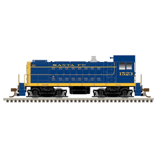 Atlas Model Railroad 10003823 HO Scale Alco S4 - Standard DC - Master(R) Silver -- Santa Fe 1522 (blue, yellow)