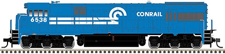 Atlas Model Railroad 10003906 HO Scale GE U30C Phase I - Standard DC - Master(R) Silver -- Conrail 6535 (blue, white)