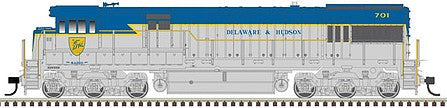 Atlas Model Railroad 10003911 HO Scale GE U30C Phase I - LokSound and DCC - Master(R) Gold -- Delaware & Hudson 701 (Lightning Stripe, blue, gray, yellow)