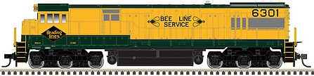 Atlas Model Railroad 10003914 HO Scale GE U30C Phase I - LokSound and DCC - Master(R) Gold -- Reading 6300 (green, yellow, Bee Line Logo)