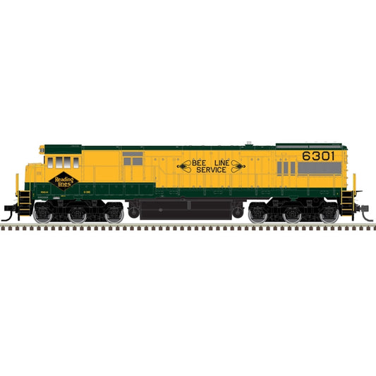 Atlas Model Railroad 10003916 HO Scale GE U30C Phase I - LokSound and DCC - Master(R) Gold -- Reading 6304 (green, yellow, Bee Line Logo)