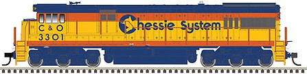 Atlas Model Railroad 10003920 HO Scale GE U30C Phase I - LokSound and DCC - Master(R) Gold -- Chessie System C&O 3300 (yellow, blue, vermillion)