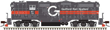 Atlas Model Railroad 10003931 HO Scale EMD GP7 - Standard DC - Classic(R) Silver -- Guilford Rail System ST 15 (gray, orange)