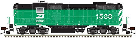 Atlas Model Railroad 10003942 HO Scale EMD GP7 - Standard DC - Classic(R) Silver -- Burlington Northern 1538 (Cascade Green, black)