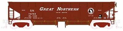 Atlas Model Railroad 1164 HO Scale Master(TM) 70-Ton Hart Ballast Car - Ready to Run -- Great Northern (brown, large lettering)