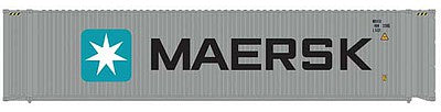 Atlas Model Railroad 20004690 HO Scale 45' Corrugated Container 3-Pack - Assembled -- Maersk Set 1 (gray, white, blue, Billboard Lettering)
