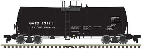 Atlas Model Railroad 20004995 HO Scale Trinity 17,600-Gallon Corn Syrup Tank Car - Ready to Run -- General American Tankcar #73165 (black, Corn Syrup Service)