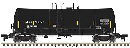 Atlas Model Railroad 20005000 HO Scale Trinity 17,600-Gallon Corn Syrup Tank Car - Ready to Run -- SYRX #200183 (black, Yellow Conspicuity Markings)