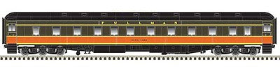 Atlas Model Railroad 20005097 HO Scale Pullman 6-3 Sleeper - Ready to Run -- Illinois Central "Glen Lake" (brown, orange)