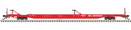 Atlas Model Railroad 20005239 HO Scale ACF 89' 4" Intermodal Flatcar - Ready to Run - Master(R) -- American President Lines APLX #17068 (red, white; APL Linertrain Logo)