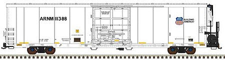 Atlas Model Railroad 20005289 HO Scale TrinityRail(R) 64' Modern Reefer - Ready to Run - Master(R) -- Union Pacific ARNM 111388 (white, black, yellow conspicuity stripes)