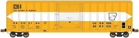 Atlas Model Railroad 20005500 HO Scale FMC 5347 Single-Door Boxcar - Ready to Run -- East Camden & Highland 2164 (yellow, white)