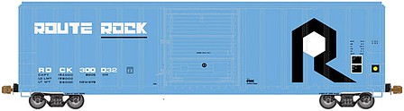 Atlas Model Railroad 20005509 HO Scale FMC 5347 Single-Door Boxcar - Ready to Run -- Rock Island 300119 (blue, black, white)