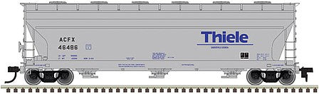 Atlas Model Railroad 20005530 HO Scale ACF 4650 Centerflow Covered Hopper Pre-1971 Version - Ready to Run - Master(R) -- Thiele Kaolin ACFX #46505 (gray, blue)