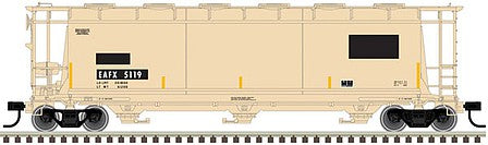 Atlas Model Railroad 20005766 HO Scale ACF 3-Bay Cylindrical Hopper - Ready to Run -- Rail Logistics EAFX 5120 (tan, black)