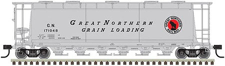 Atlas Model Railroad 20005782 HO Scale ACF 6-Bay Cylindrical Hopper - Ready to Run -- Great Northern 171024 (silver, Grain Loading)