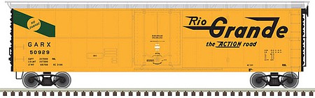 Atlas Model Railroad 20005787 HO Scale GARX Insulated 50' Boxcar (Reefer) - Ready to Run - Master(R) -- Denver & Rio Grande Western 50929 (yellow, black)