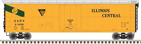 Atlas Model Railroad 20005797 HO Scale GARX Insulated 50' Boxcar (Reefer) - Ready to Run - Master(R) -- Illinois Central 51655 (yellow, black)