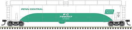Atlas Model Railroad 20005968 HO Scale ACF 33,000 Gallon Tank Car - Ready to Run - Master(R) -- Penn Central #799007 (Jade Green, white)