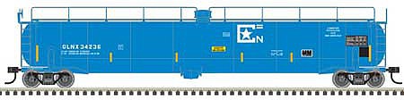 Atlas Model Railroad 20005970 HO Scale ACF 33,000 Gallon Tank Car - Ready to Run - Master(R) -- GLNX 34236 (blue, white)