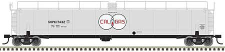 Atlas Model Railroad 20005975 HO Scale ACF 33,000 Gallon Tank Car - Ready to Run - Master(R) -- Cal Gas SHPX 17433 (red, gray, white, black)