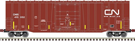 Atlas Model Railroad 20006073 HO Scale NSC 5277 50' Plug-Door Boxcar - Ready to Run -- Canadian National CNIS 413065 (Boxcar Red, white, yellow conspicuity marks)