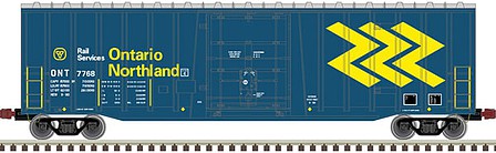 Atlas Model Railroad 20006089 HO Scale NSC 5111 50' Plug-Door Boxcar - Ready to Run -- Ontario Northland 7773 (blue, yellow)