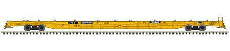 Atlas Model Railroad 20006111 HO Scale ACF 89' F89-J Flatcar with Deck Risers - Ready to Run -- JTTX 601395 (2000s yellow, black)