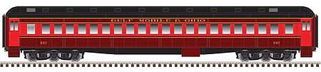 Atlas Model Railroad 20006151 HO Scale Heavyweight Single-Window Coach - Ready to Run - Master(R) -- Gulf, Mobile and Ohio 140 (maroon, red, yellow)