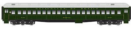 Atlas Model Railroad 20006158 HO Scale Heavyweight Single-Window Coach - Ready to Run - Master(R) -- Nacionales de Mexico 3742 (Pullman Green, silver)