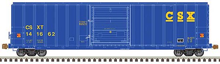 Atlas Model Railroad 20006207 HO Scale FMC 5077 Single-Door Boxcar - Ready to Run -- CSX 141659 (blue, yellow)