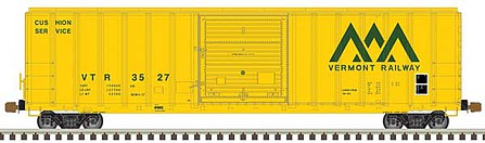 Atlas Model Railroad 20006211 HO Scale FMC 5077 Single-Door Boxcar - Ready to Run -- Vermont Railway 3548 (yellow, green)