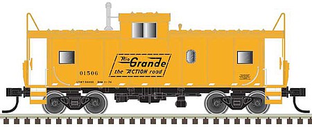 Atlas Model Railroad 20006221 HO Scale Extended-Vision Caboose - Ready to Run - Master(R) -- Denver & Rio Grande Western 01506 (orange, black)