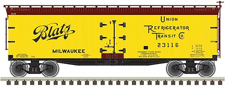 Atlas Model Railroad 20006318 HO Scale 40' Wood Reefer - Ready to Run -- Blatz 23107 (yellow, black)