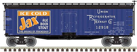 Atlas Model Railroad 20006322 HO Scale 40' Wood Reefer - Ready to Run -- Jax 12916 (blue, black, orange, white)