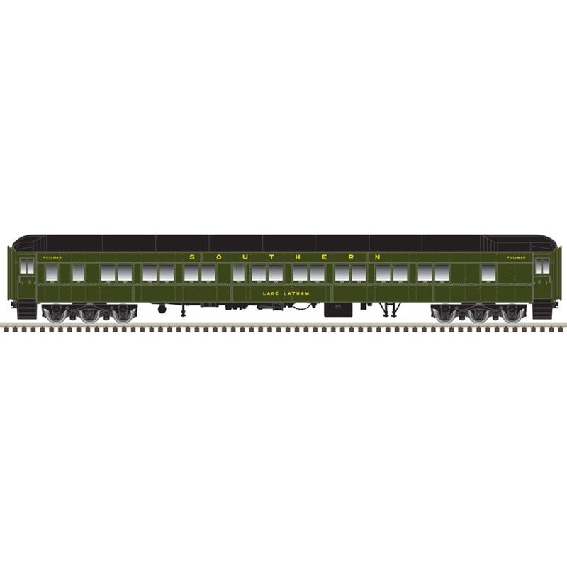 Atlas Model Railroad 20006411 HO Scale Pullman 10-1-2 Sleeper - Ready to Run - Master(R) -- Southern Railway 'Lake Latham' (green, black)