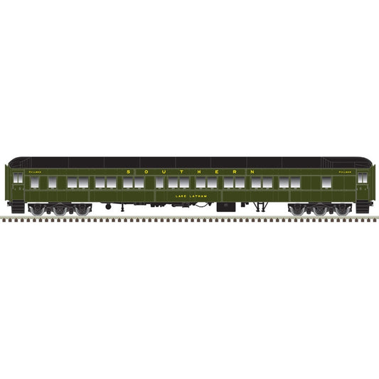 Atlas Model Railroad 20006411 HO Scale Pullman 10-1-2 Sleeper - Ready to Run - Master(R) -- Southern Railway 'Lake Latham' (green, black)