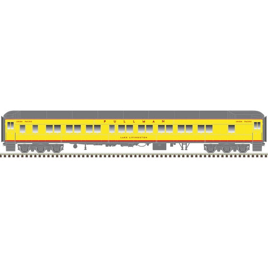 Atlas Model Railroad 20006420 HO Scale Pullman 10-1-2 Sleeper - Ready to Run - Master(R) -- Union Pacific 'Lake Livingston' (Armour Yellow, gray, red)
