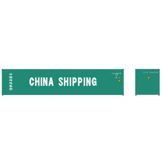 Atlas Model Railroad 20006541 HO Scale 40' Standard-Height Container 3-Pack - Assembled -- China Shipping CCLU Set 1 (teal)