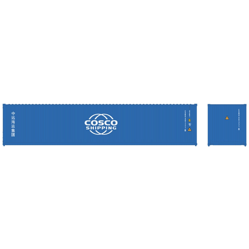 Atlas Model Railroad 20006543 HO Scale 40' Standard-Height Container 3-Pack - Assembled -- Cosco Shipping CSNU Set 1 (blue)