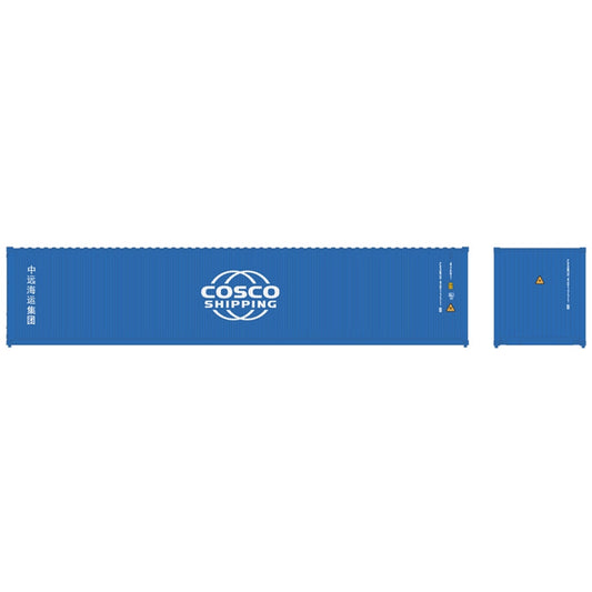 Atlas Model Railroad 20006544 HO Scale 40' Standard-Height Container 3-Pack - Assembled -- Cosco Shipping CSNU Set 2 (blue)